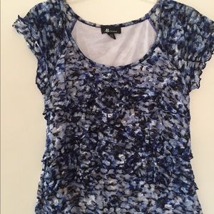 AB studio ruffled spring top